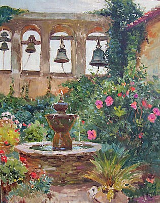 MATHIAS J. ALTEN, Mission San Juan Capistrano
1934 c., Oil on canvas on Masonite